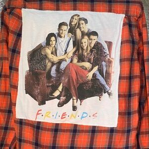 Plaid Shirt with Friends Graphic